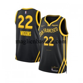 Maglia NBA Golden State Warriors Andrew Wiggins 22 Nike 2023-2024 City Edition Nero Swingman - Uomo